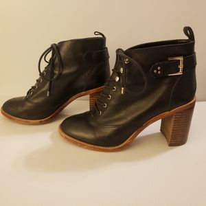 Gianni Bini Leather Ankle Lace Up Boots
